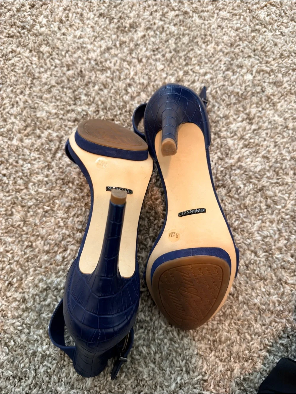 Gianni Bini Navy Ankle-Strap Heels